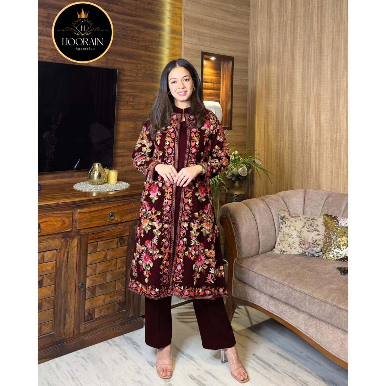 "Exquisite Elegance Collection" π β Unveiling the Front Full Heavy Embroidered 3-Piece Gown Set